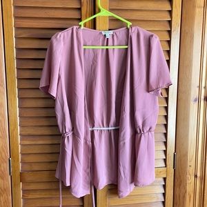 Blush Pink Wrap Shirt